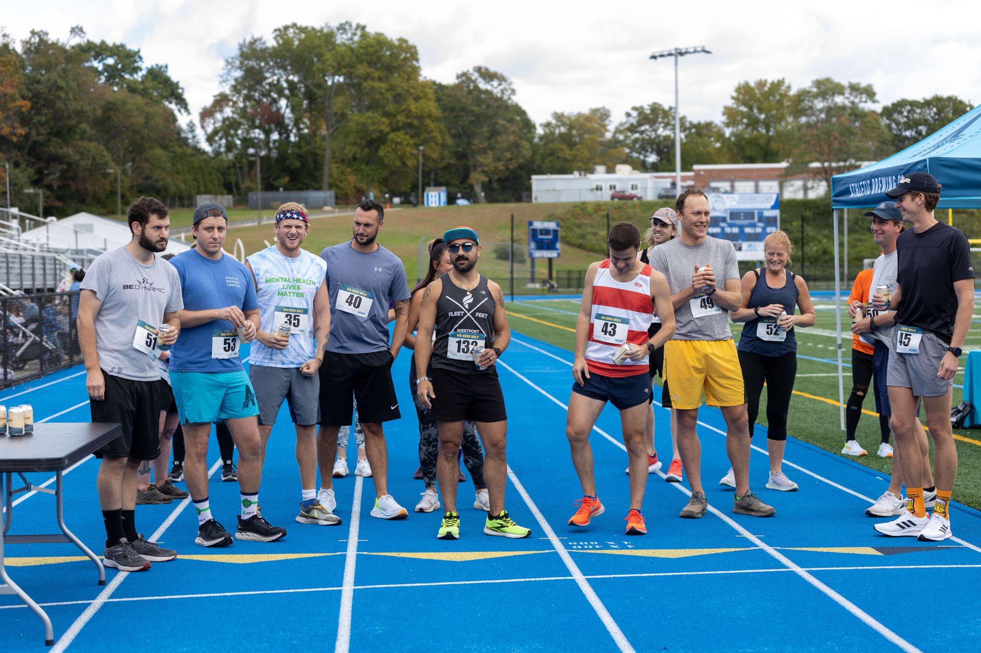 Start of an open heat at the NA Beer Mile