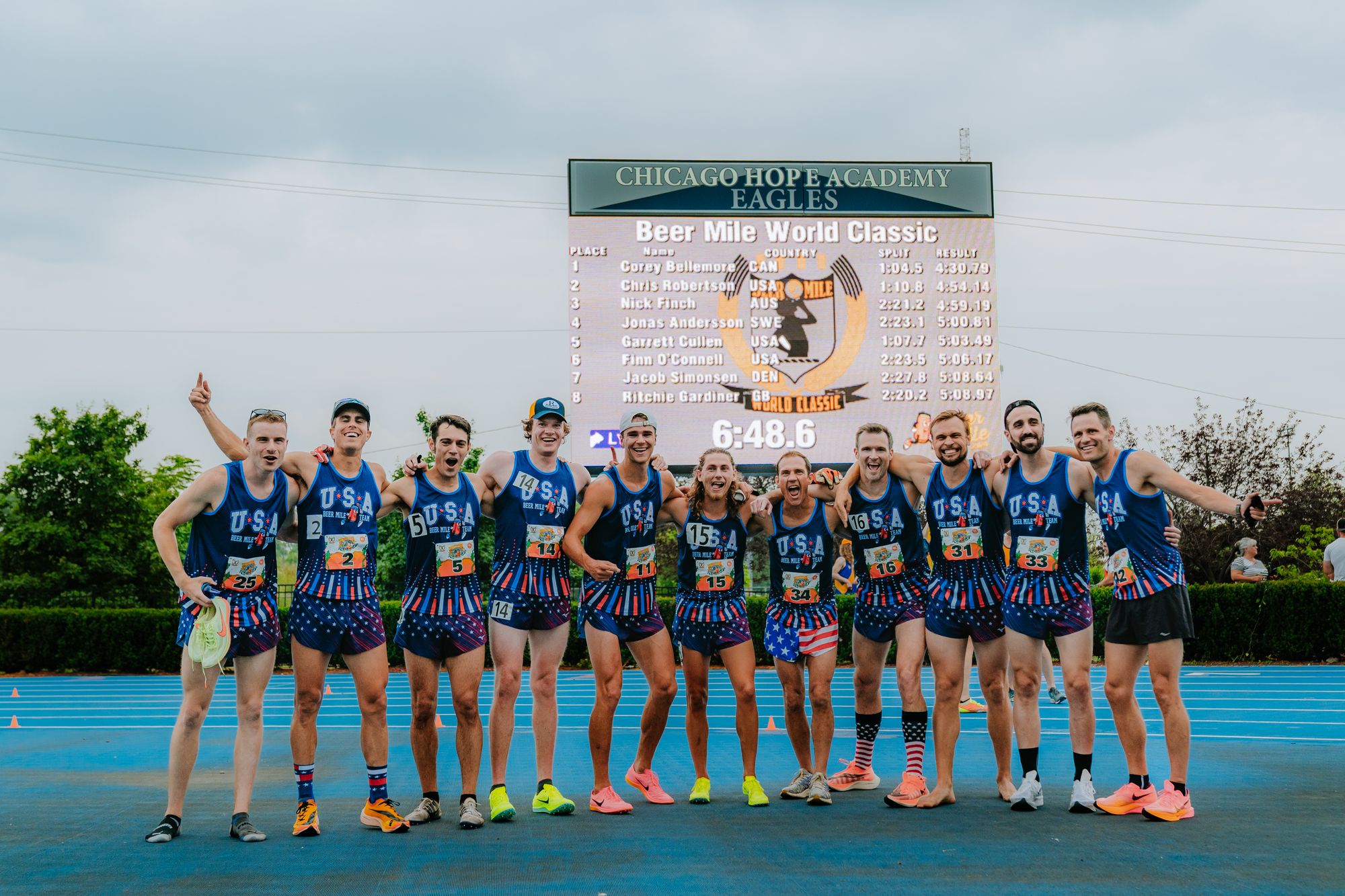 Team USA Men Win the 2023 Beer Mile World Classic. Photo Courtesy of Christian Rasmussen Photography
