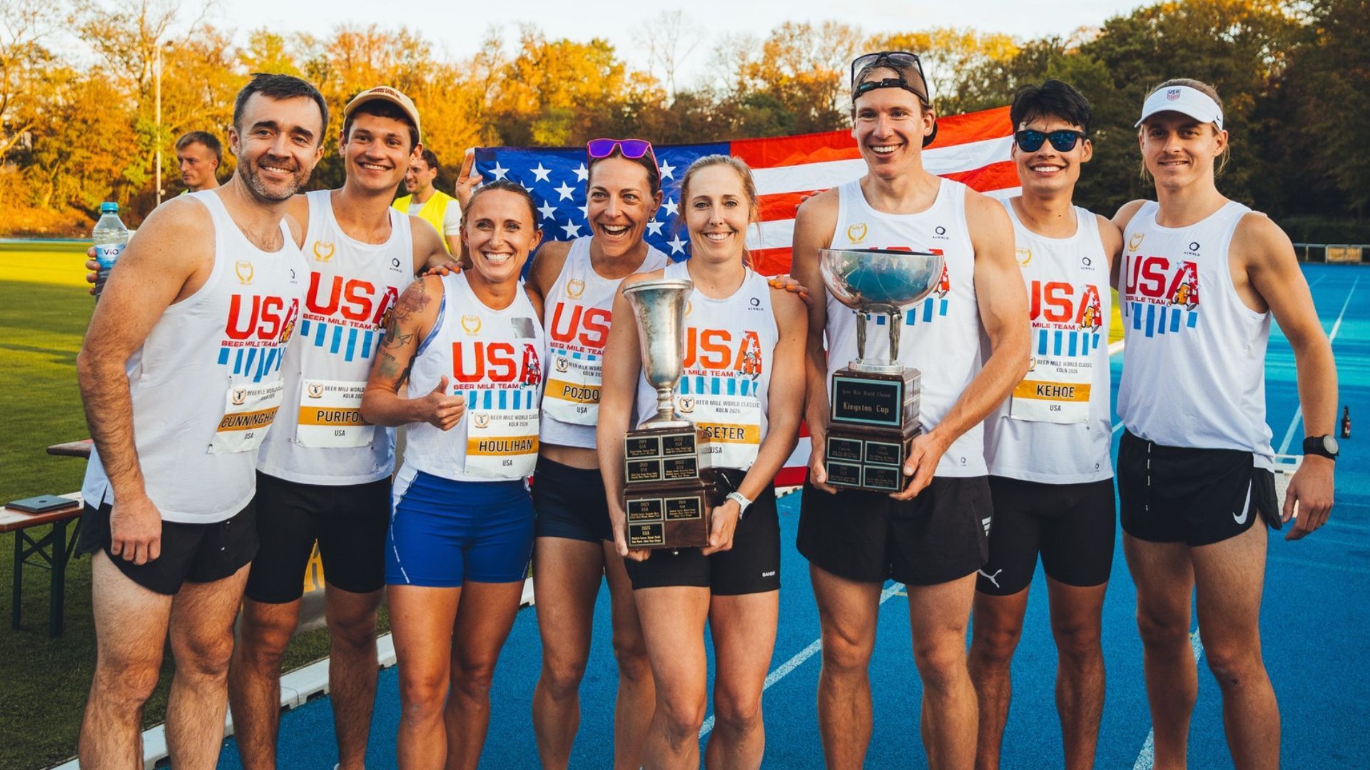 Team USA Men and Women After Winning Both Team Titles at the Beer Mile World Classic 2026